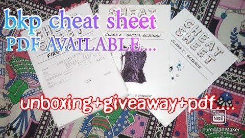 BKP CHEAT SHEET ||PDF NOW AVAILABLE|| GIVEAWAY|| UNBOXING AND REVIEW||