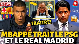 💥BOMBE😱 MBAPPÉ TRAIT LE PSG ET LE REAL MADRID! PERSONNE NE S'ATTENDAIT À ÇA! ACTUALITÉS DE BARCELONE