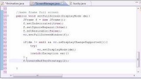 Java Game Development - 17 -  Full Screen with Buffer Strategy