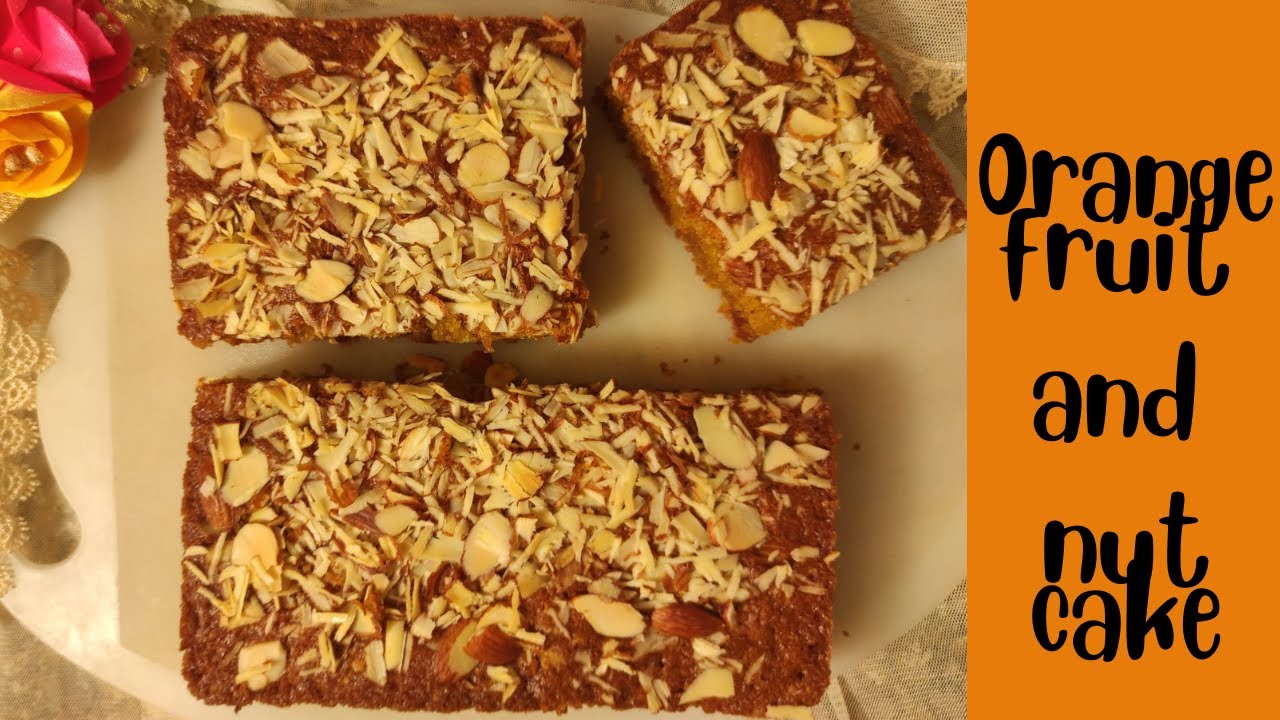 Orange fruit and nut cake | Vegan Orange Cake | Orange Fruit Cake | Orange Cake Recipe