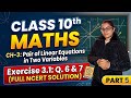 Ch-3| pair of linear equation in two variables| Ex-3.1| Q.6,7 |class10th|NCERT SOLUTIONS|