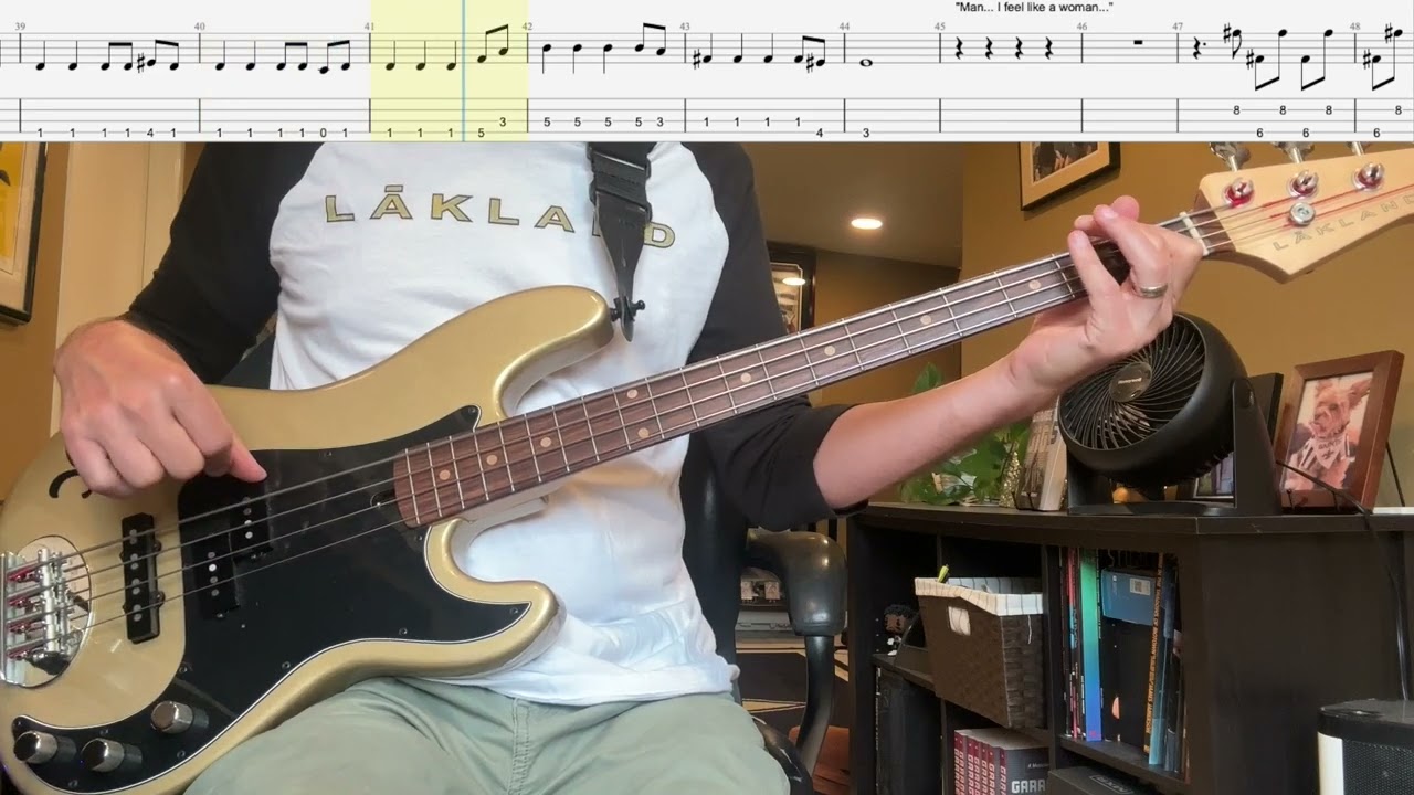 Man! I Feel Like a Woman by Shania Twain Isolated Bass Cover with Tab