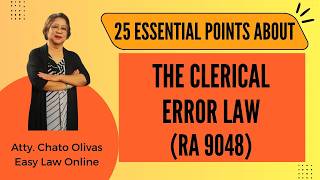 25 Essential Points about the Clerical Error Law (RA 9048)