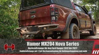 Hamer Mx204 Nova Series Heckstoßstange Ford Ranger 2012 Bis 2022 Mit Ahk 3500Kg Stahlstoßstange