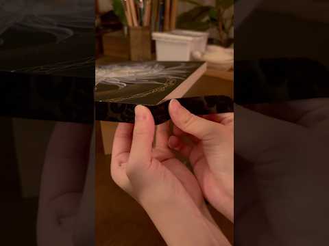 【ASMR】日本画が完成する瞬間。最後の仕上げ・側面テープ貼り。 #shorts
