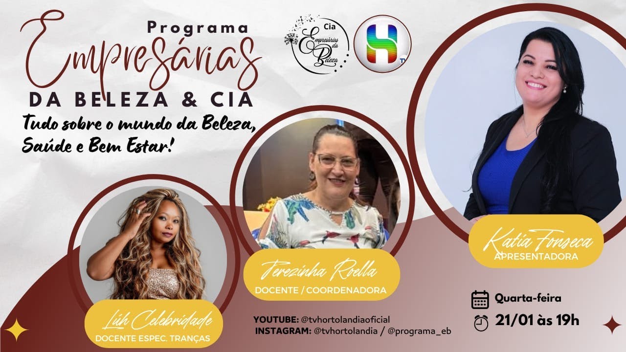 Katia fonseca recebe a Docente Terezinha Roella e a  Luh Celebridade Especialista em Tranças