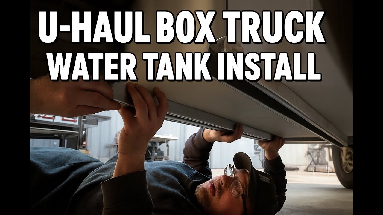 Uhaul Box Truck Build ep5 - Shower Pan, Water Tank and Ceiling!