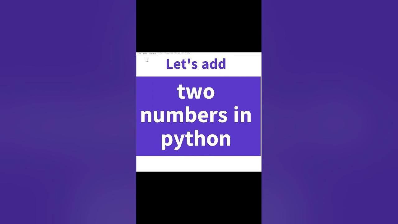 Add two number's in python #1 - YouTube