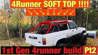 What’s up here’s a simple build for first gen 4runner soft top i
used jeep tj bikini and some 2in aluminum flat stock. super easy works
well !!