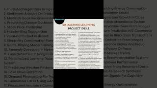 Machine Learning project ideas  #projects #ml #machinelearning #projectideas💡 #projectideasforml