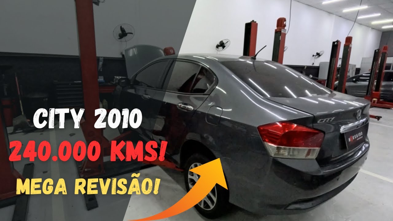 Honda City 2010 com 240.000 km passa por MEGA REVISÃO! Vazamento de óleo por todo lado! 