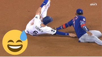 Trea Turner Stumbles Off The Base And Gets Tagged Out