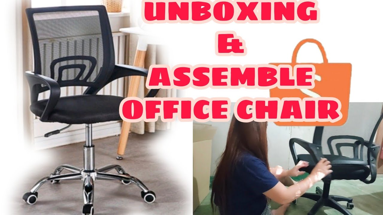 UNBOXING & ASSEMBLE OFFICE CHAIR SHOPEE JEAN FAB YouTube