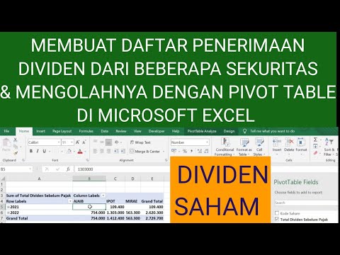 Mengelola Dividen Saham dari Berbagai Sekuritas dengan Pivot Table di Excel - Reinvestasi Dividen