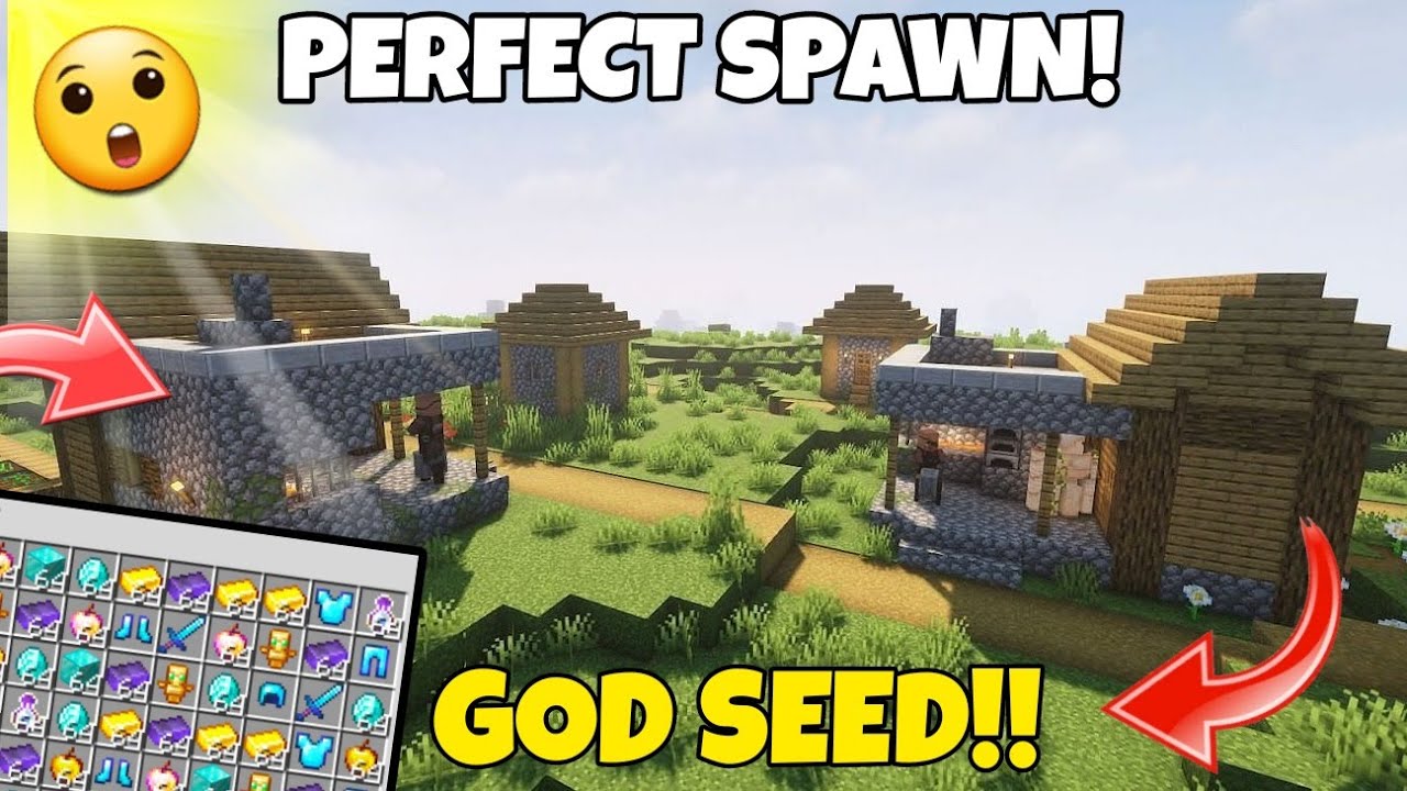 🔥God Seed 🌱 For Minecraft Pe 1.20+ || 4 Blacksmith & Gold Block At ...