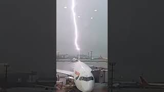 Lightning strikes British Airways plane at a Brazil airport