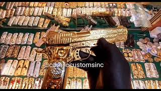 Fully Custom Engraved 24K D Plated Sig 1911.