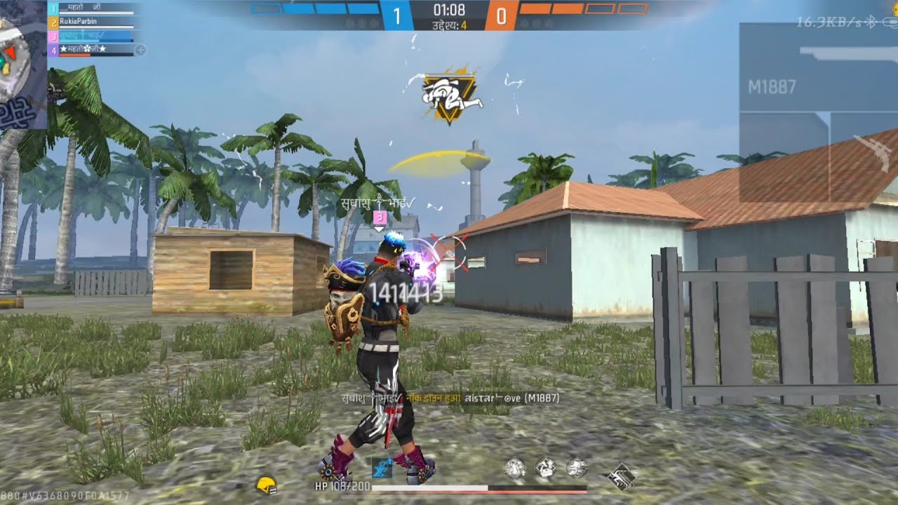 free fire 1 vs 4 clutch - YouTube