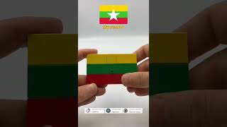 Building the Myanmar Flag with LEGO (Fixed Stripes!) 🇲🇲🧱 #lego #myanmar #shorts