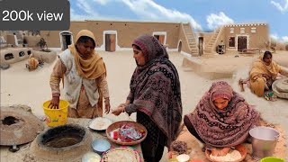 The Daily Routine Of Desert Village Women-Traditional Cooking Desert Calture Pakistan