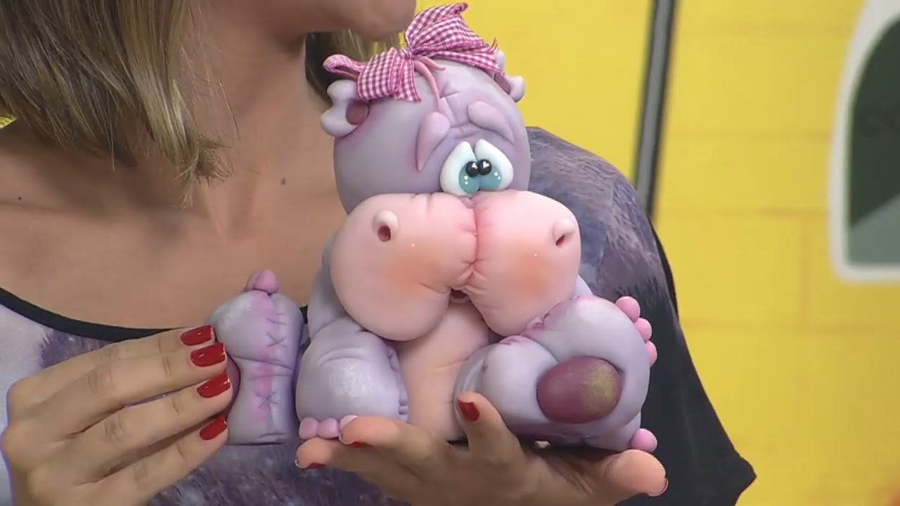 Mulher.com 16/05/2013 Fabi Simonetti - Hipopótamo em biscuit Parte 1