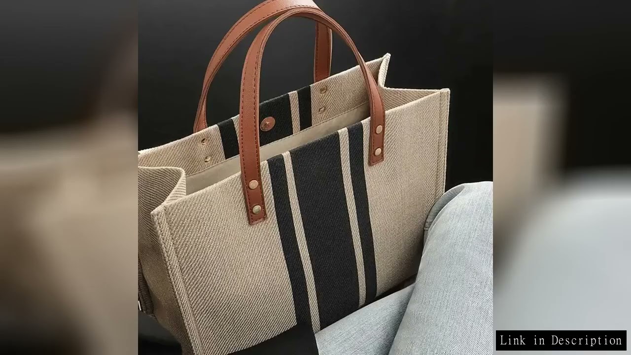 Casual Canvas Stripe Pattern Large Capacity Multifunction Travel Bag Student School Bags Women Daily