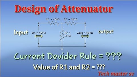 Design of symmetrical T type Attenuator || Derivation in hindi