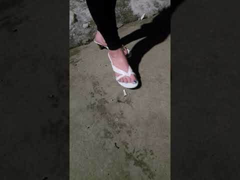 Pebbles smoke crush in sandals heels #crushexperiment #asmrcrush #highheels