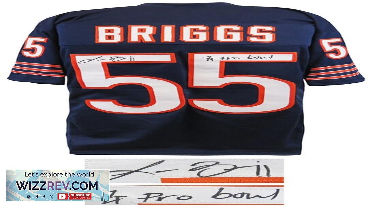 Lance Briggs (BEARS) Signed Navy Custom Football Jersey w 7x Pro Bowl Review