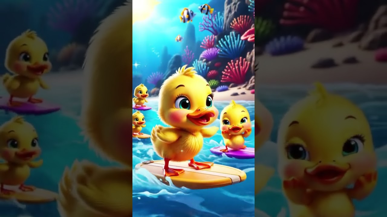 cute duck surfing with friends!! 