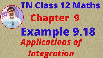 Class 12 Maths CHAPTER 9 – Applications of Integration Example 9.18 TN New Syllabus