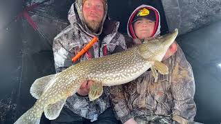 LAKE MENDOTA! Great start to ice season! PIKE AND WALLEYE!  #icefishing #fishing