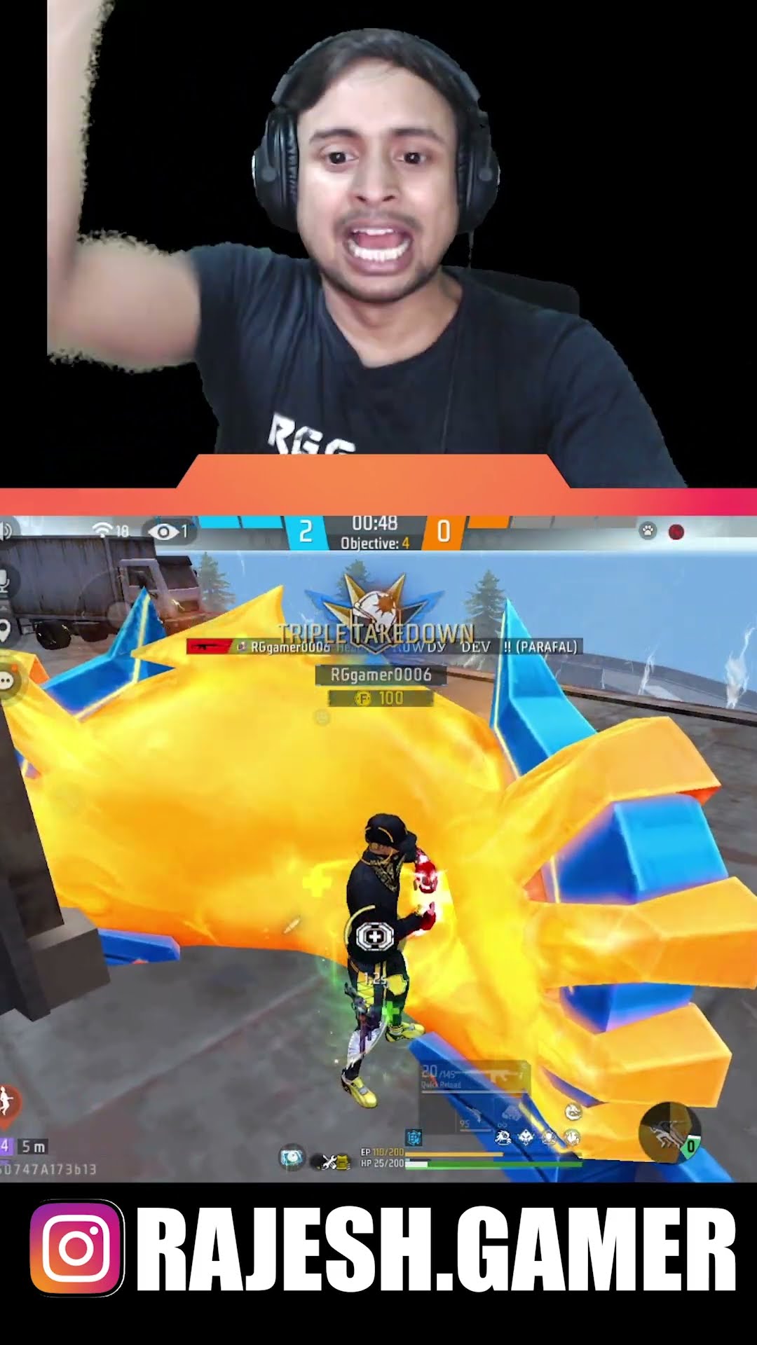1VS4 With Jai Shree Ram ?? Impossible gameplay ? Teammates OP Reaction ? Impossible Clutch ? #shorts