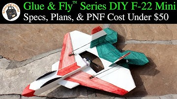 Glue & Fly™ Series DIY F-22 Raptor Mini V3 560mm Parkjet - Specs, Plans, & Demonstration Flights!