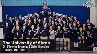 2016 Women's Swimming & Diving Champions: The Akron Zips