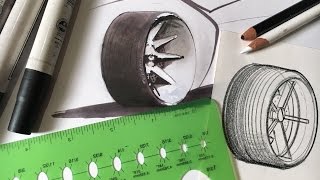 Drawing Wheel Perspectives with Ellipse Guides / 30 Days of Show and Tell