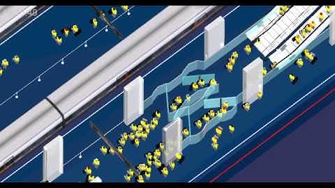 CAST Pedestrian Flow Simulation - Revolving Doors on a platform