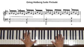 Grieg Holberg Suite Op. 40 Prelude Piano Tutorial