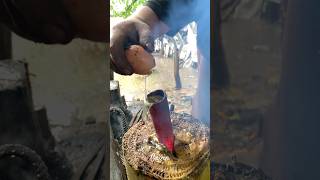 technique of plating palm oil harvesting tools with banana trees #blacksmith #iron #forging #usa