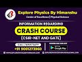 INFORMATION REGARDING CRASH COURSE