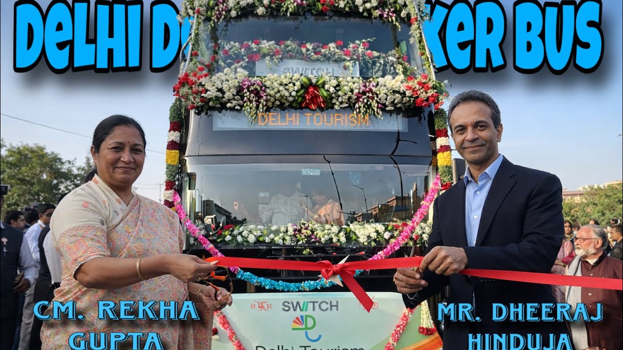 Delhi Me Bhi Chalegi Ab Double Dekcker Bus Inauguration By CM Rekha Gupta @Mohitkumar-g2r 