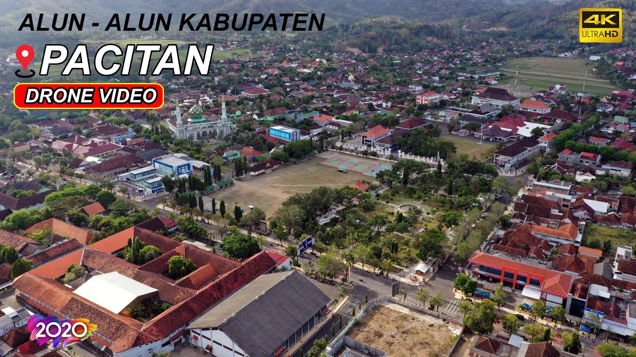 Suasana Asli Alun - Alun PACITAN Drone Footage ULTRA HD 4K Video