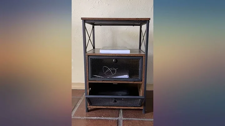 VECELO Modern Nightstand, End Table with flip Drawer and X-Design Side for Bedroom review