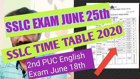 SSLC EXAM TIME TABLE 2020  | SSLC Exam New Time Table 2020 | SSLC Exam Offical Time Table 2020