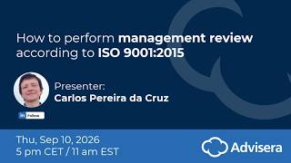 How to perform management review according to ISO 9001:2015 [live webinar]