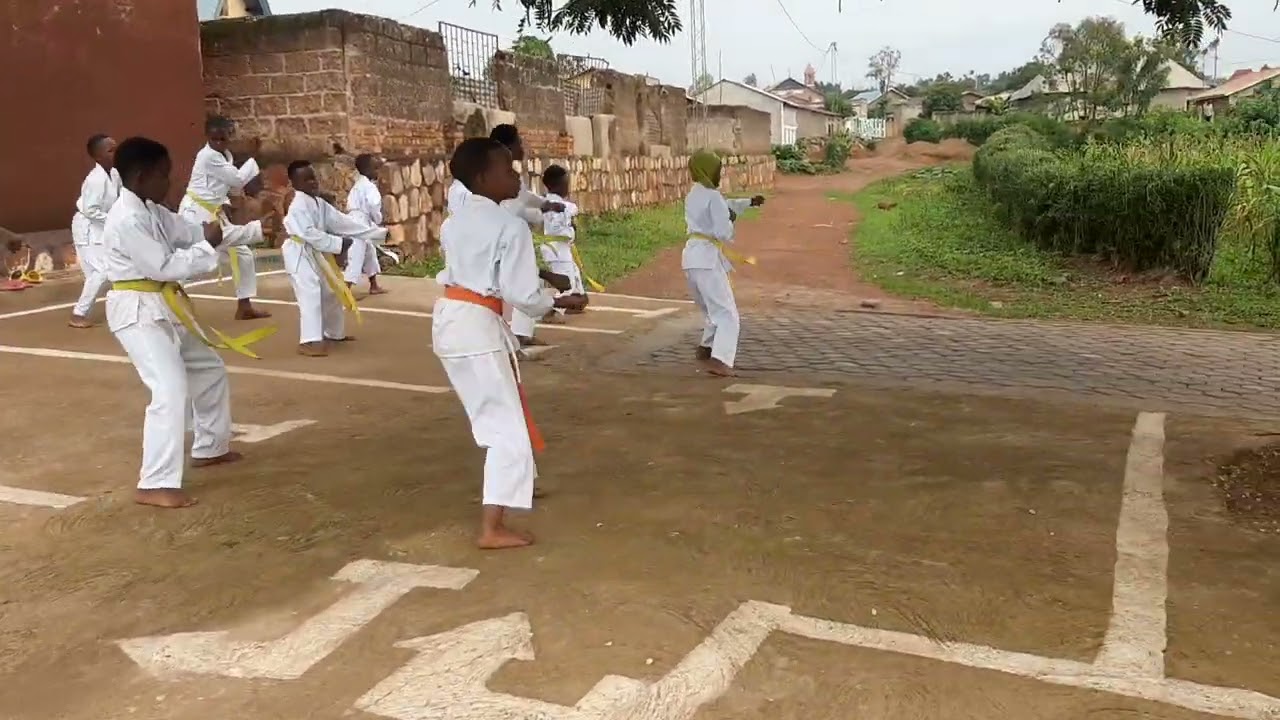 The first step in karate is spirit , patience and teamwork.