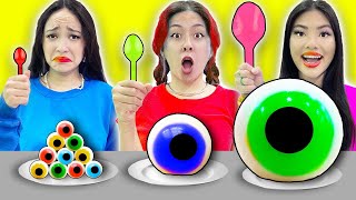 BIG, MEDIUM AND SMALL PLATE CHALLENGE | GIANT VS TINY FOOD CHALLENGES BY SWEEDEE