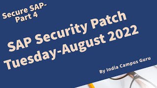 SAP Security Patch Tuesday - August 2022