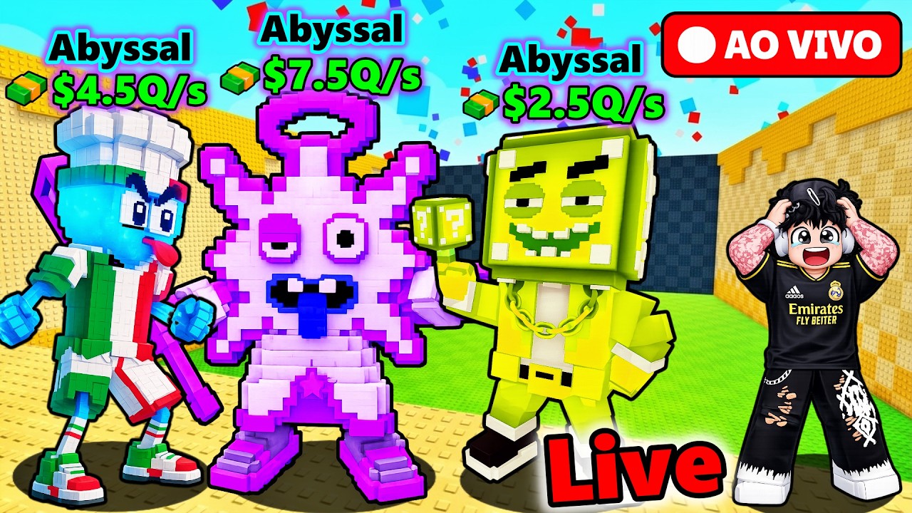 🔴AO VIVO: CHUTE UM BLOCO DA SORTE ATUALIZAÇÃO | NOVOS BRAINROTS | LIVE #robloxbrasil #roblox #games