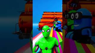 Gta 5 Epic Ragdolls Red Spiderman Vs Red Minion Vs Green Minion (Euphoria Physics & Funny Fails)1094
